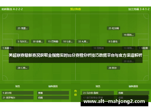 英超联赛最新赛况获取全指南实时比分赛程分析技巧数据平台与官方渠道解析 英超联赛最新赛况获取全指南实时比分赛程分析技巧数据平台与官方渠道解析